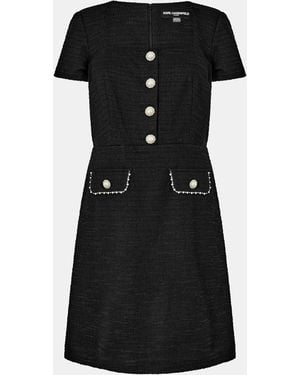Karl Lagerfeld Tweed Mini Dress - Black