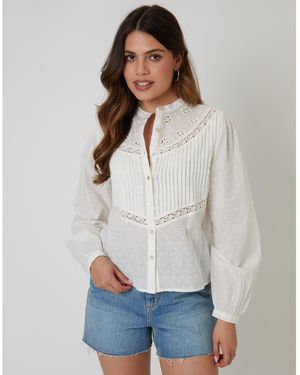 Threadbare Rani Boho Short-Sleeve Blouse - Grey