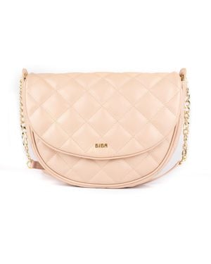 Biba Leather Quilted Shoulder Bag - Natural