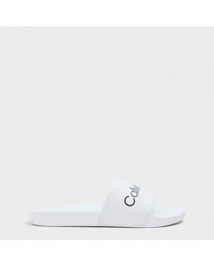 Calvin Klein Logo Sliders - White