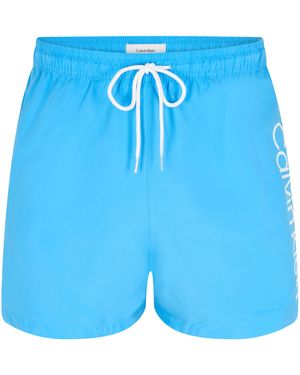 Calvin Klein Large Logo Swim Shorts - Blue