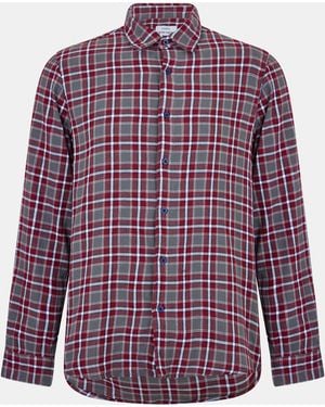 Peter Werth Enbrook Long Sleeve Plain Shirt - Purple
