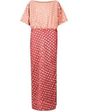 Never Fully Dressed Tilly Jacquard Maxi Dress - Red
