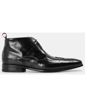 Jeffery West Slim Fit Chukka Boots - Black