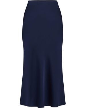 Gina Bacconi Bobbi Satin Bias Cut Skirt - Blue