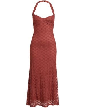 Bardot Mariko Halter Neck Long Maxi Dress - Red