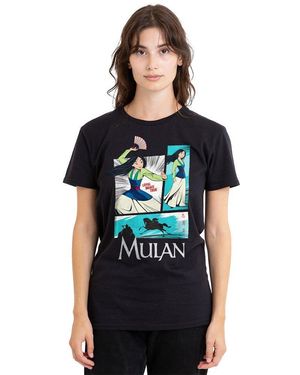 Disney Mulan Action Panels T-Shirt - Black