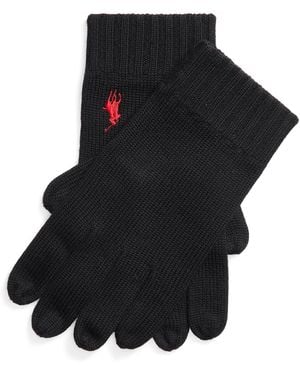 Polo Ralph Lauren Pony Wool Gloves - Black