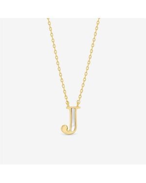 Inicio 14K Plated And Mother Of Pearl Initial Pendan - Metallic