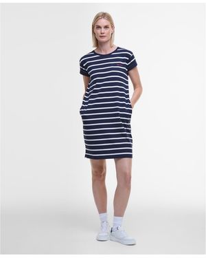 Barbour Otterburn Striped Midi Dress - Blue