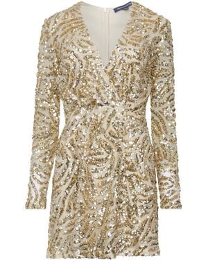 French Connection Deniz Embellished Mini Dress - Natural