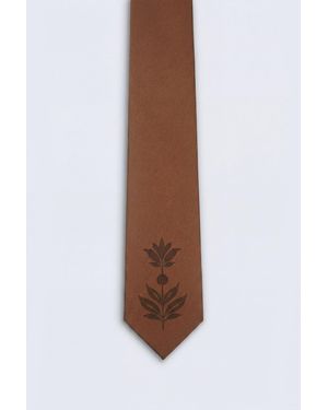 Twisted Tailor Atticus Floral Placement Tie - Brown