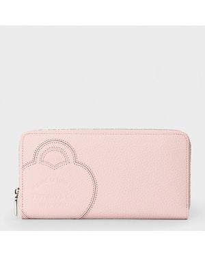 Tiffany & Co. Zipped Wallet Zip-Around Multiple Card Slots Coin Purse - Pink