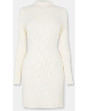 Jack Wills Rib Contour Knitted Jumper Dress - White