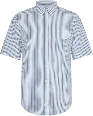Timberland Striped Short Sleeve Oxford Shirt - Blue