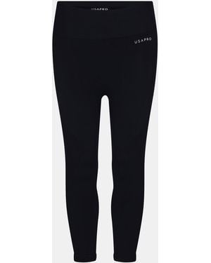 Usa Pro Seamless Capri Cropped Leggings - Black
