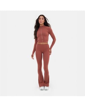 I Saw It First Zip Thru Long Sleeve Top - Red