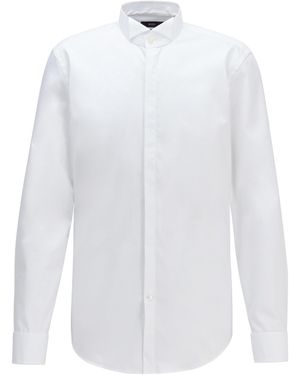 BOSS Jillik Long Sleeve Plain Shirt - White