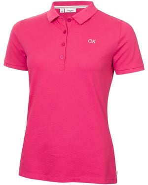 Calvin Klein Short-Sleeve Performance Polo Shirt - Pink