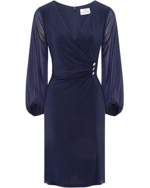 Gina Bacconi Dee Jersey Wrap With Mesh Sleeves - Blue