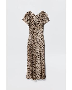 RIXO London Evie Tea Dress - Natural