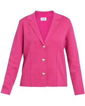 Gina Bacconi Alyona Heart Button Long Sleeve Jacket - Pink