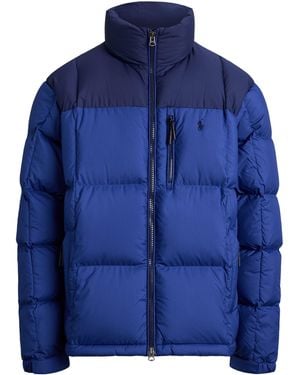 Polo Ralph Lauren El Cap Waterproof Duck Down Detachable Hood Short Puffer Jacket - Blue