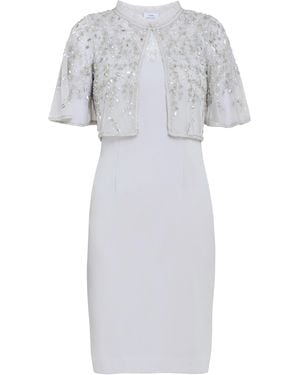 Gina Bacconi Monica Beaded Jacket With Frill Neck - White