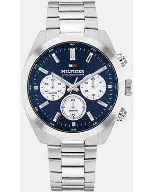 Tommy Hilfiger Hudson Stainless Steel Chronograph Analogue Quartz Watch - Blue