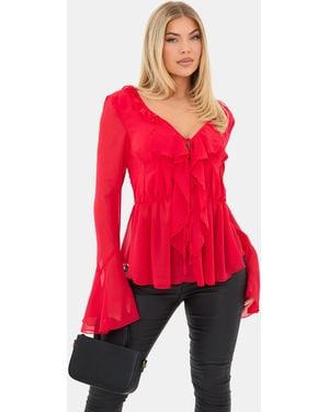 I Saw It First Ruffle Top - Red