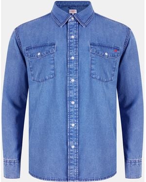 Lee Cooper Long Sleeve Denim Shirt - Blue