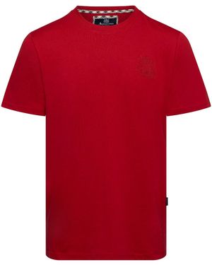 Aquascutum Cotton Crew-Neck Short-Sleeve T-Shirt - Red