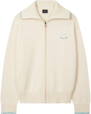 Paul Smith 'Happy' Zipped Cardigan - Natural