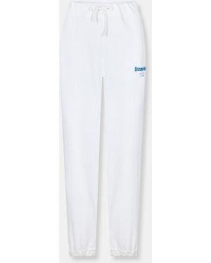 Usa Pro Sophie Habboo Oversized Closed Hem Fleece Joggers - White