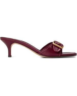 COACH Margot Kitten Heeled Mules - Red