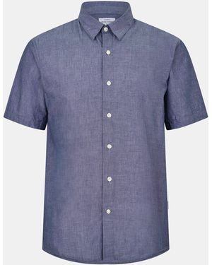 Peter Werth Plain Short Sleeve Shirt - Blue
