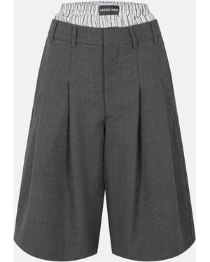 Marine Serre Structured Tailored Shorts - Grey