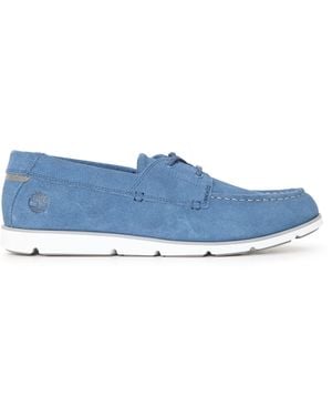 Timberland Grafton Bay Lace Up Dark Boat Shoes - Blue