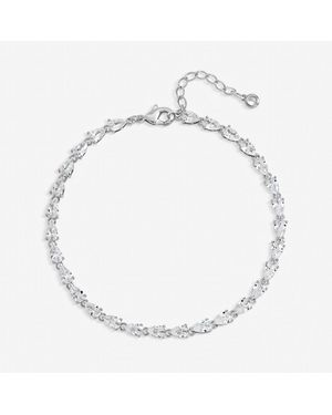 Jon Richard Rhodium Pear Drop Bracelet - White