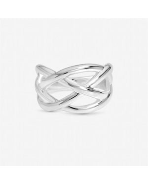 Inicio Sterling Plated Open Ring - White
