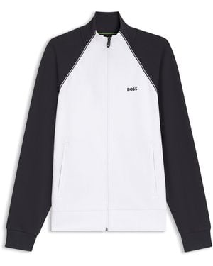 BOSS Long Sleeve Tracksuit Top With Logo Detail - Black