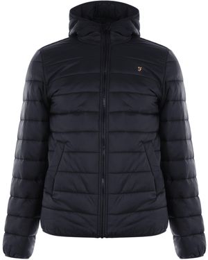 Farah Meeson Hooded Long Sleeve Short Puffer Jacket - Blue