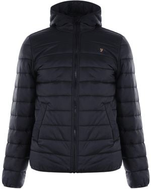 Farah Meeson Hooded Long Sleeve Short Puffer Jacket - Blue