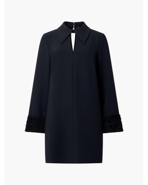 French Connection Whisper Folded Cuff Mini Shift Dress - Blue