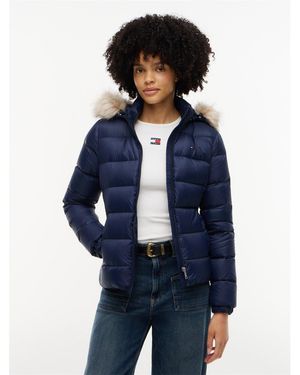 Tommy Hilfiger Hooded Down Short Puffer Jacket - Blue
