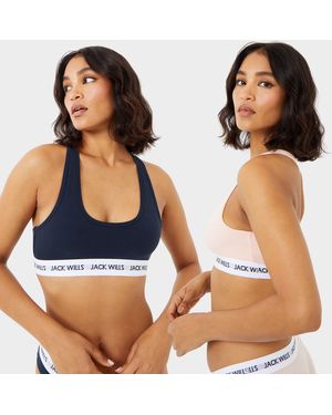 Jack Wills Jw Dibsdall Multipack Bralette 2 Pack - Blue