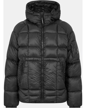 C.P. Company Dd Shell Medium Down Hip Length Hooded Medium Puffer Jacket - Black