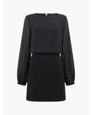 French Connection Effy Sequin Shift Dress - Black