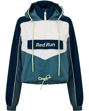 Red Run Skyline Cropped Windbreaker - Blue