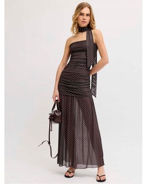 JJXX Mesh Dress With Scarf - Purple